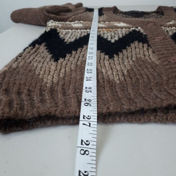 Vango Paris Vintage Tan Grandpa Knit Cardigan - Picture 11 of 12